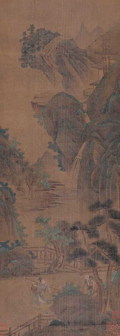 佚名 仙山采药图 立轴
